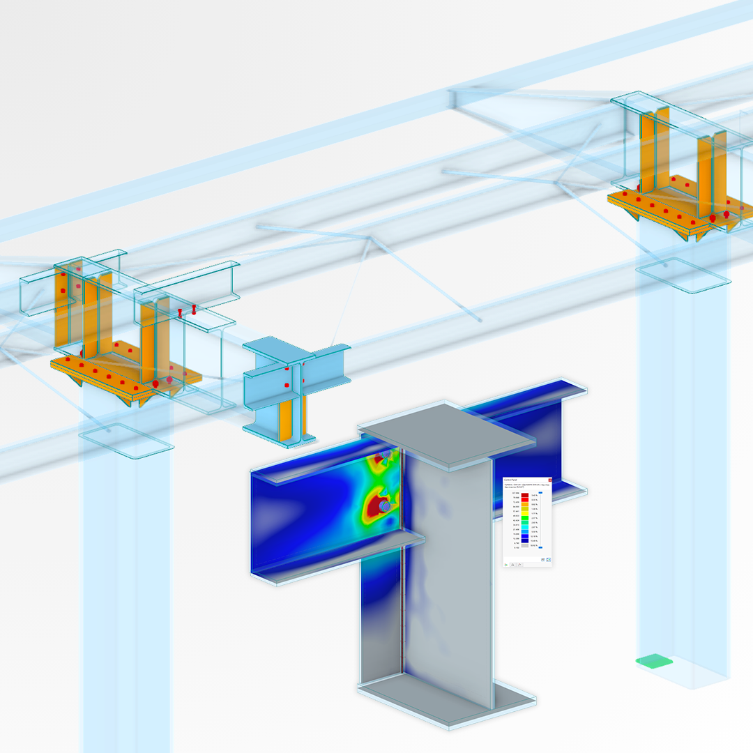 Tankstellenüberdachung | Statikmodell für RFEM 6 zum Herunterladen