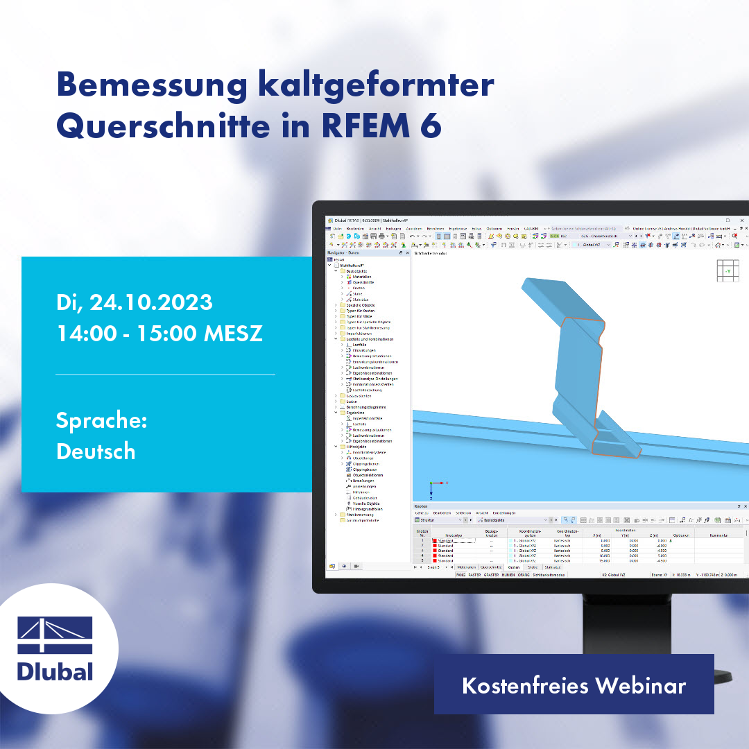 Bemessung kaltgeformter Querschnitte in RFEM 6