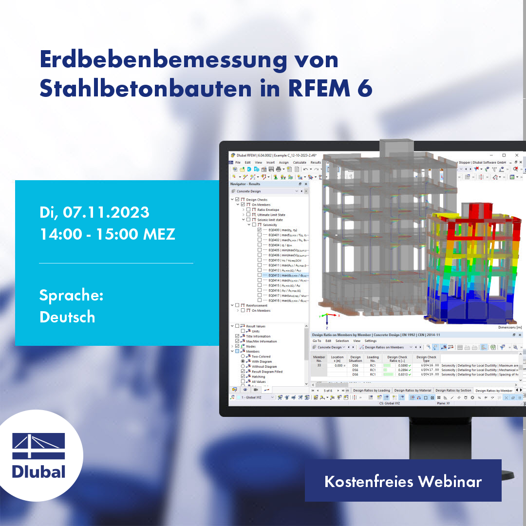 Erdbebenbemessung von Stahlbetonbauten in RFEM 6