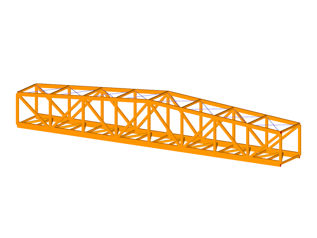 Holzbrücke mit globalen Verformungen