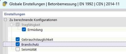 Globale Einstellungen - Brandschutz