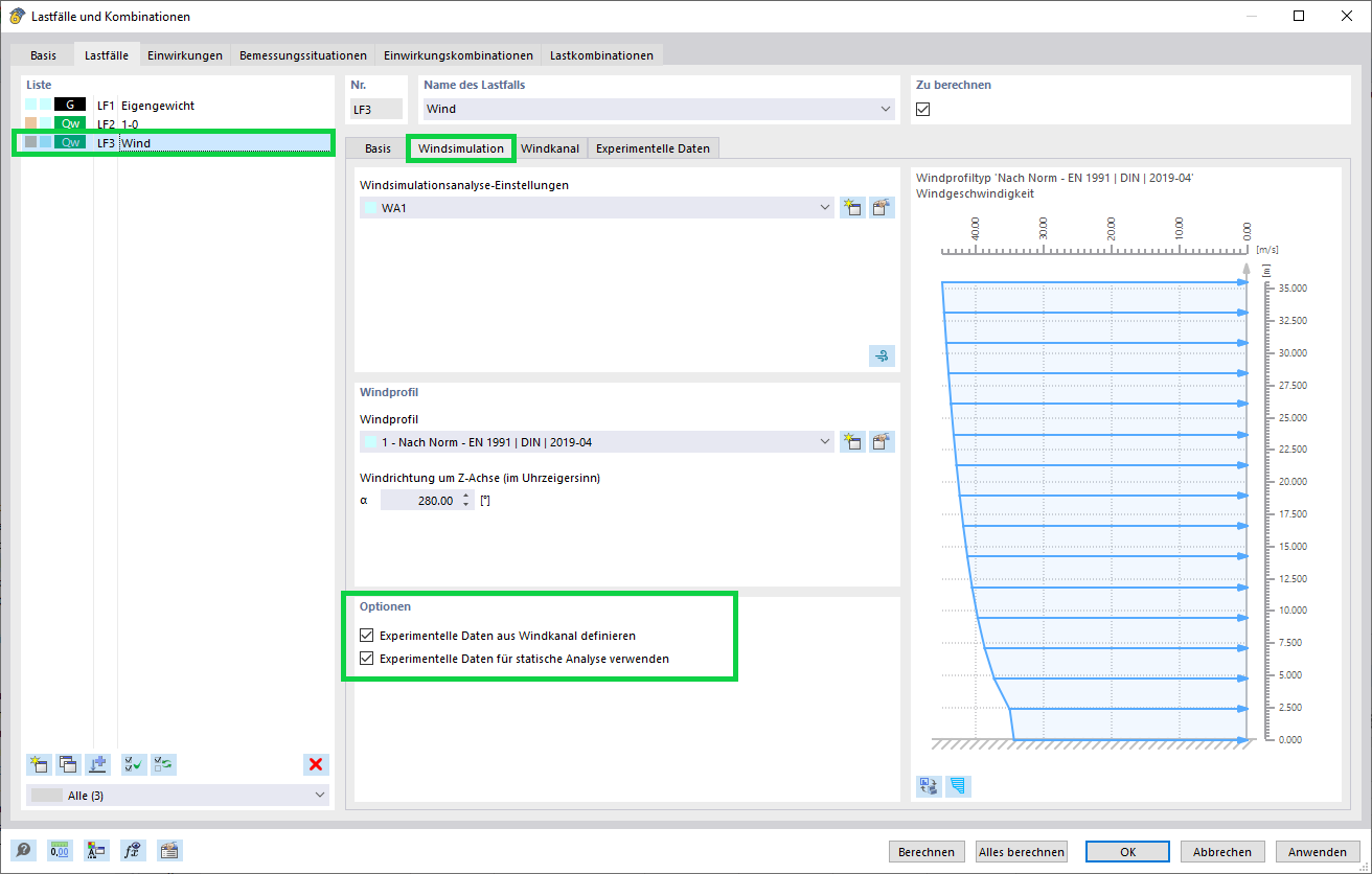 KB 001870 | Statische Analyse mit Windlasten aus experimentell gemessenen Druckwerten unter Verwendung von RWIND 2 und RFEM 6