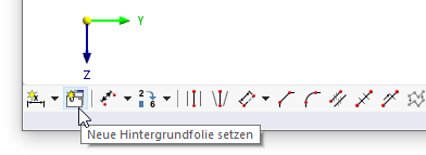 Schaltflächen für Hintergrundfolien in der CAD-Symbolleiste