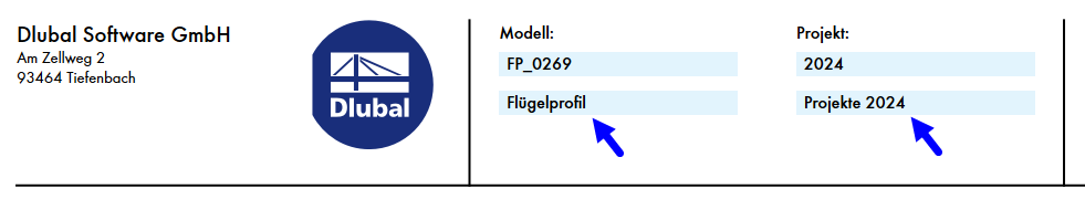 Modell- und Projektbeschreibung im Ausdruckprotokoll