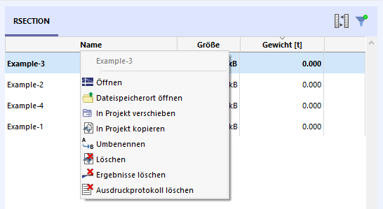 Kontextmenü eines Modells aufrufen