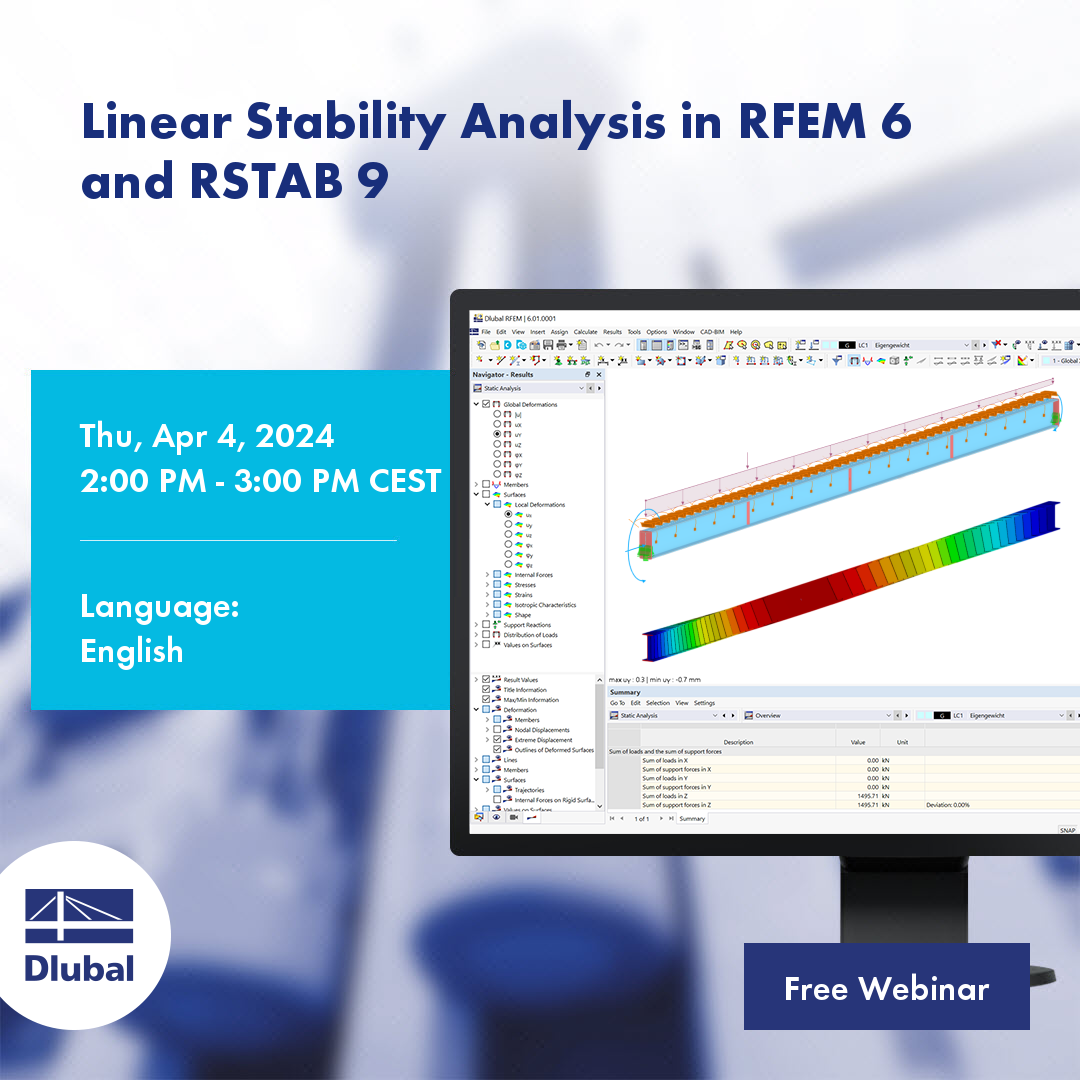 Lineare Stabilitätsanalyse in RFEM 6 und RSTAB 9