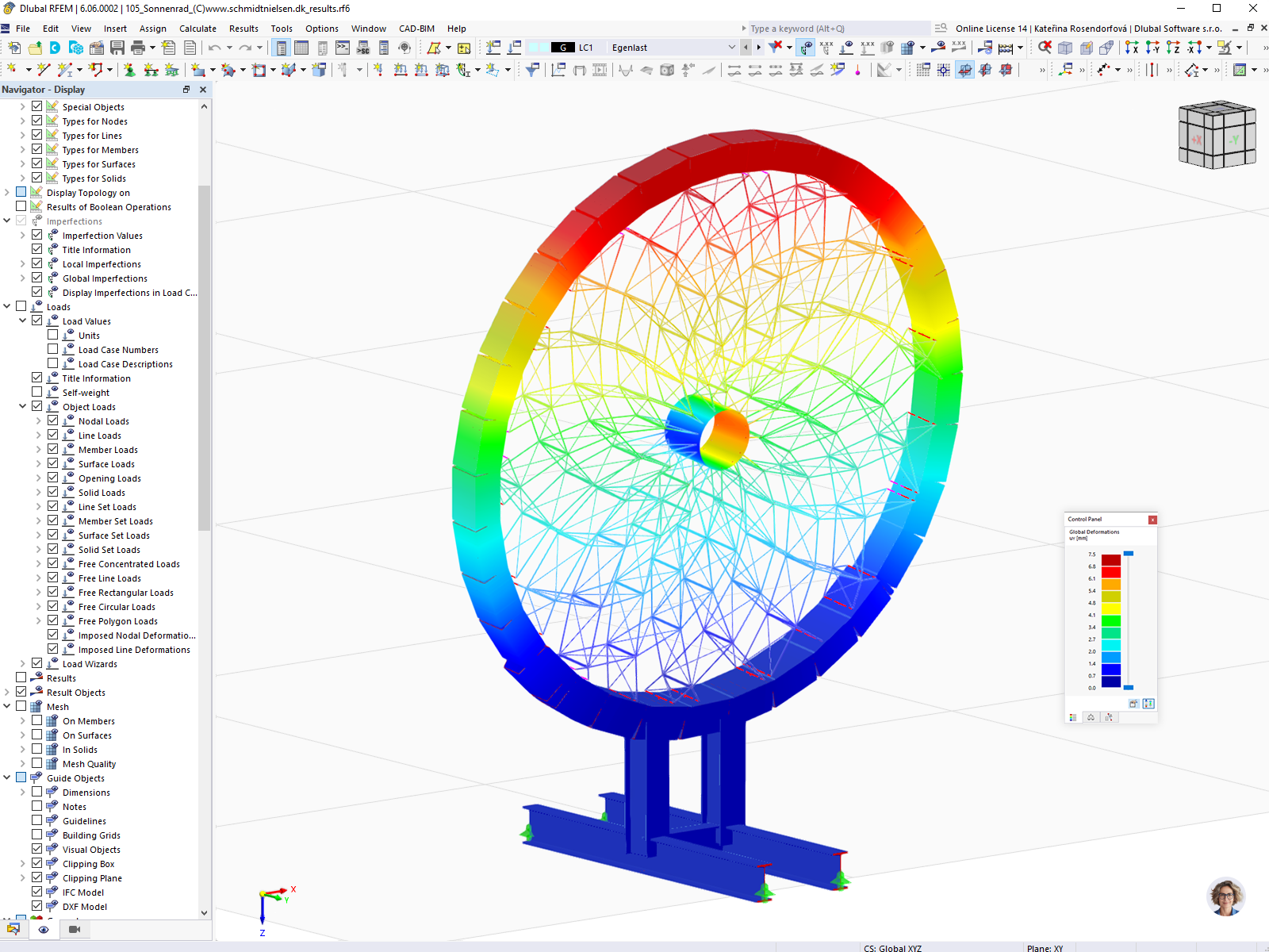 Modell des Kunstprojekts, berechnet in RFEM 6