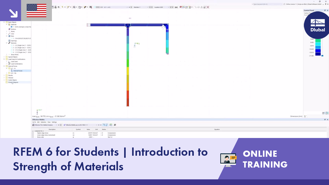 RFEM 6 für Studenten | Einführung in die Festigkeitslehre | April 2024