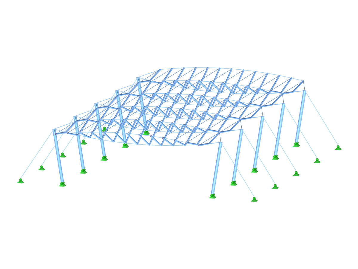 Räumliches Parallelsystem mit Stabilisierung durch gegenwirkendes Seil