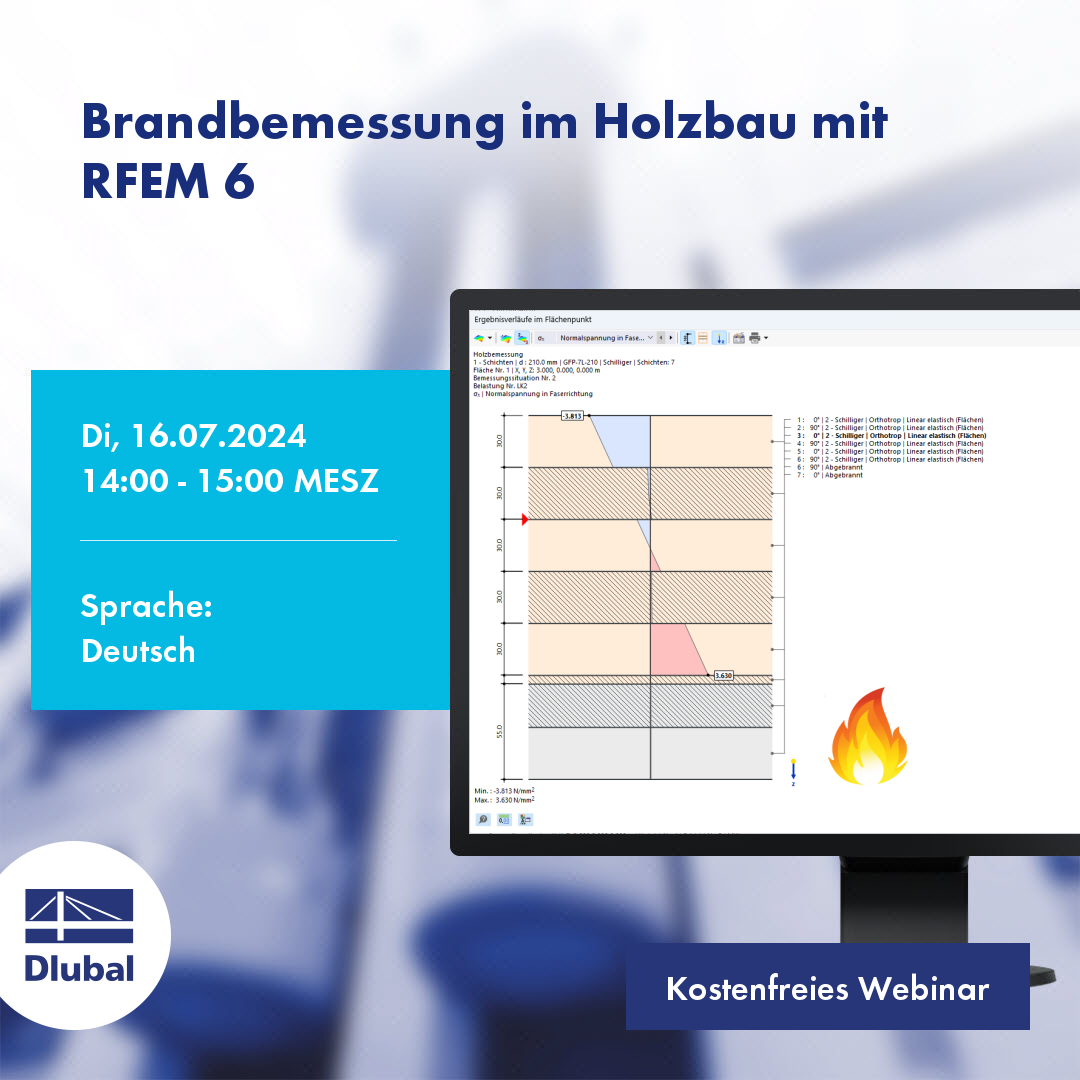 Brandbemessung im Holzbau mit RFEM 6