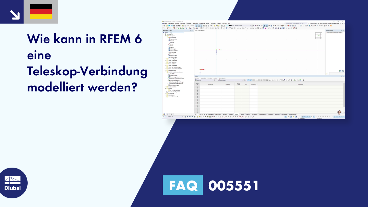 FAQ 005551 | Wie kann in RFEM 6 eine Teleskop-Verbindung modelliert werden?