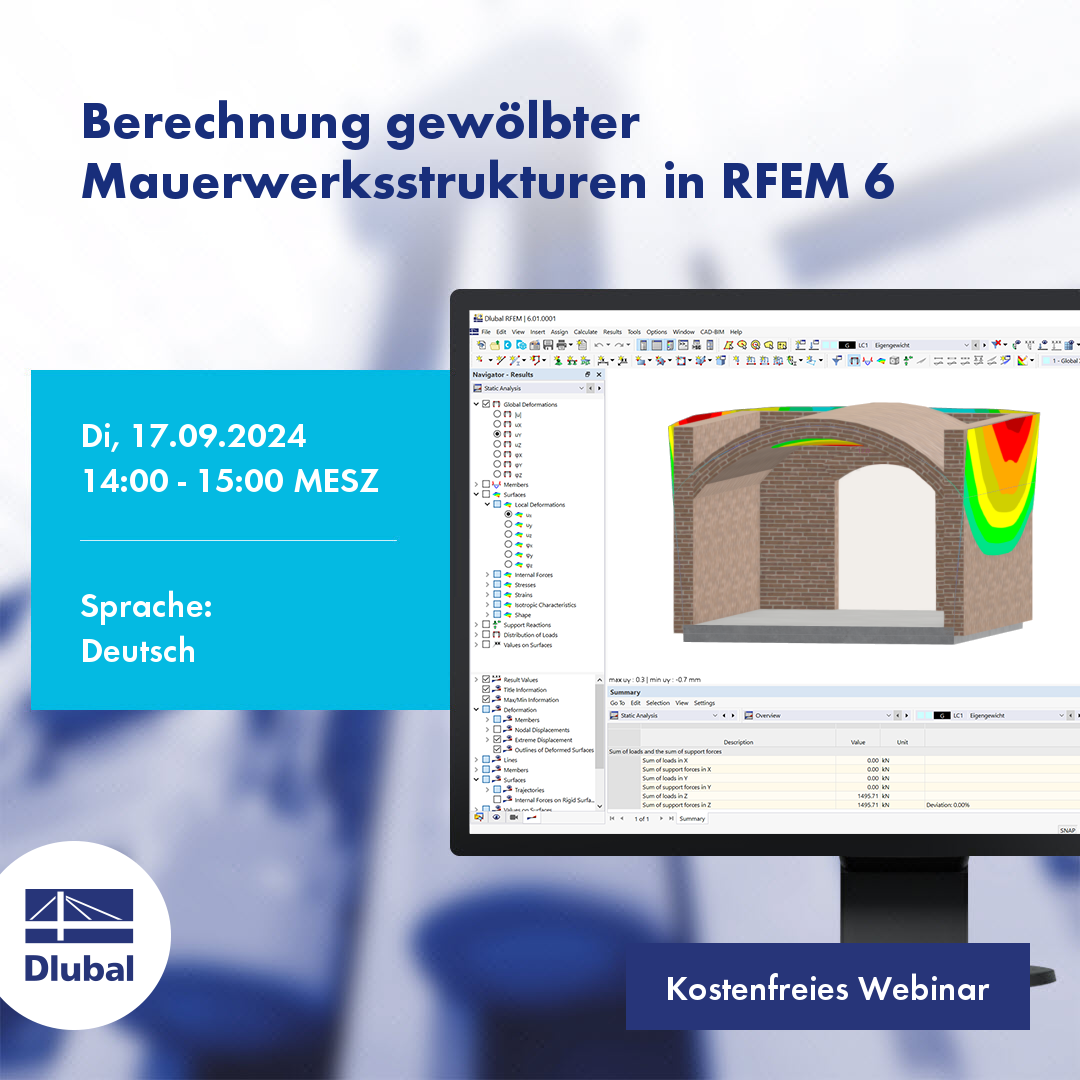 Berechnung gewölbter Mauerwerksstrukturen in RFEM 6