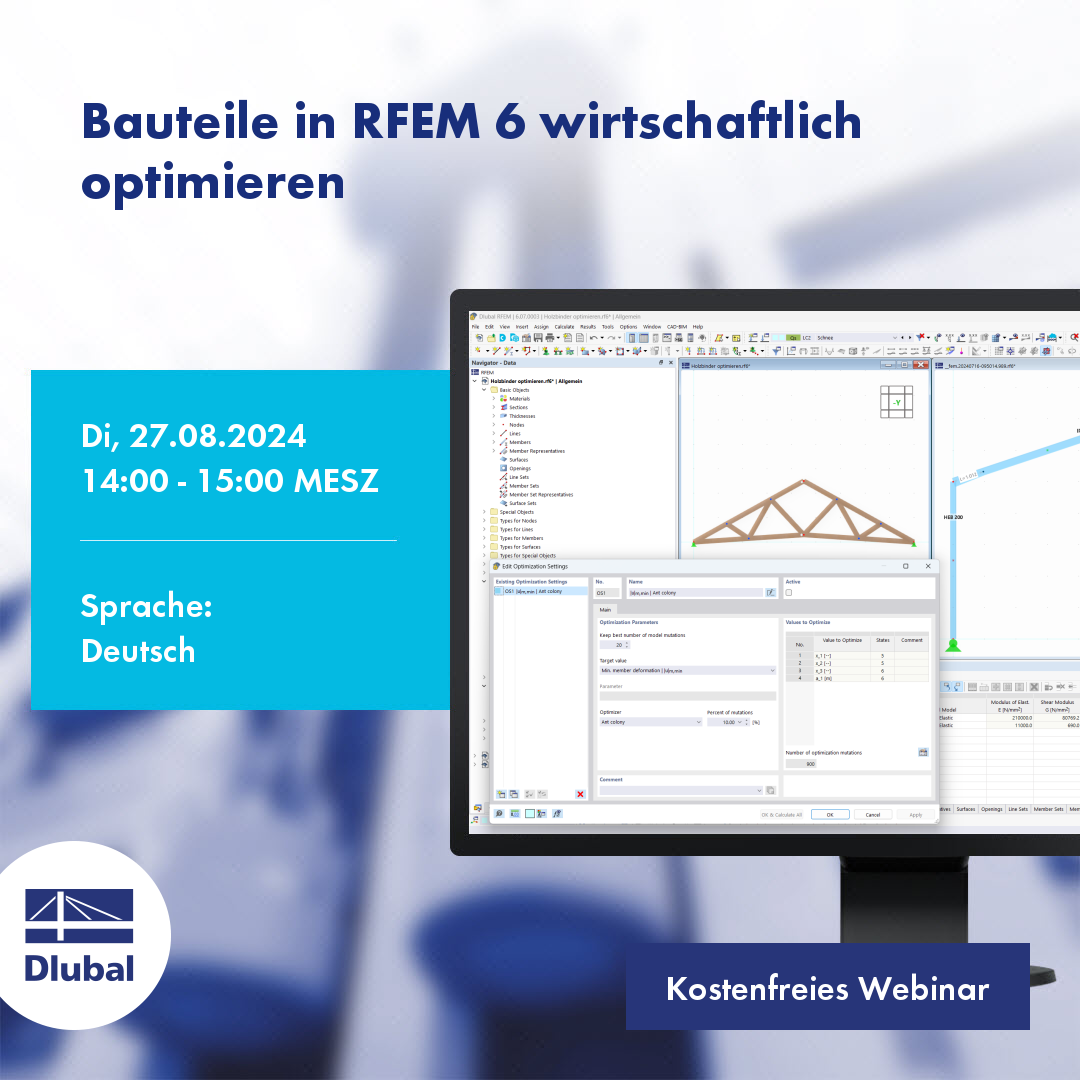 Bauteile in RFEM 6 wirtschaftlich optimieren