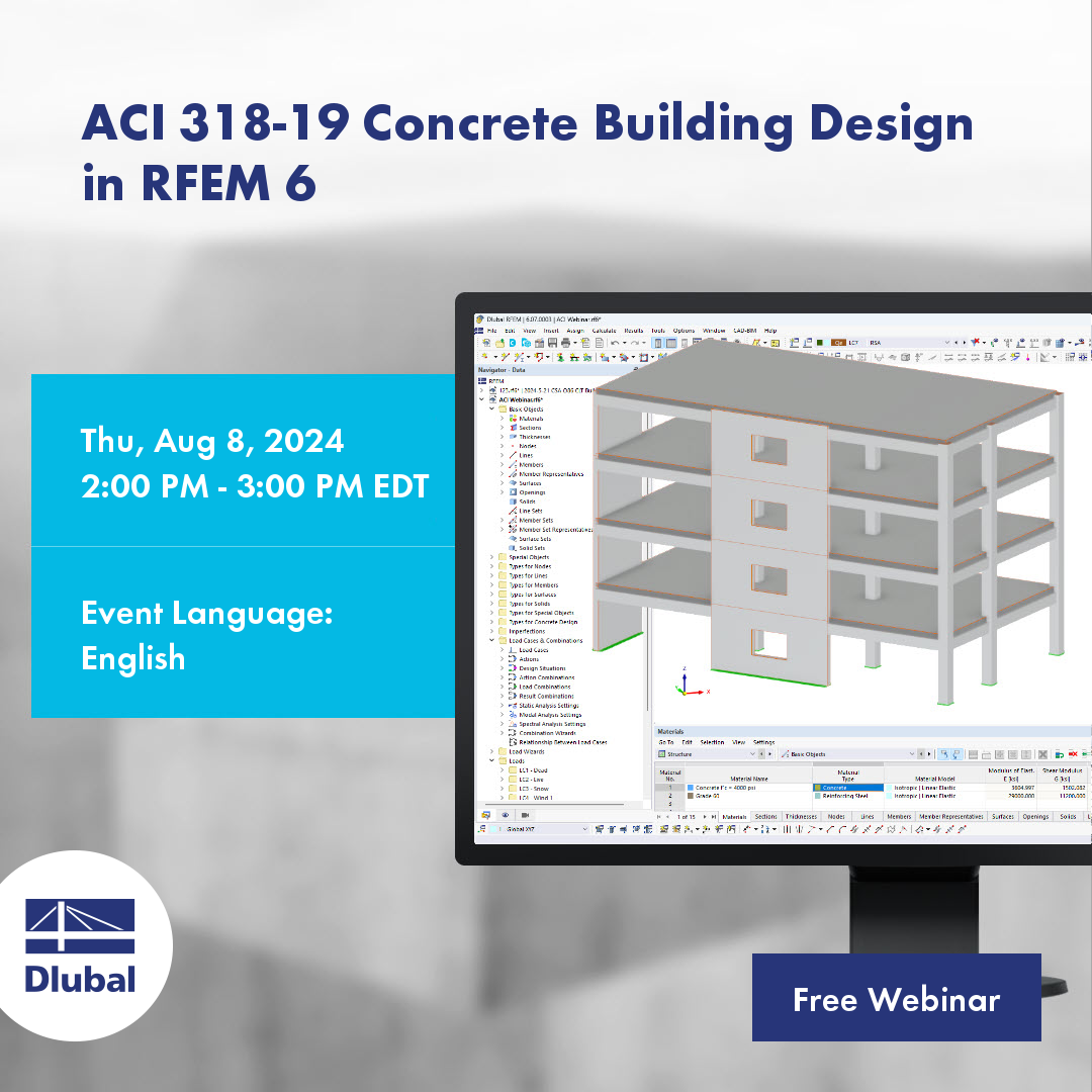 Bemessung von Betonbauten gemäß ACI 318-19 in RFEM 6