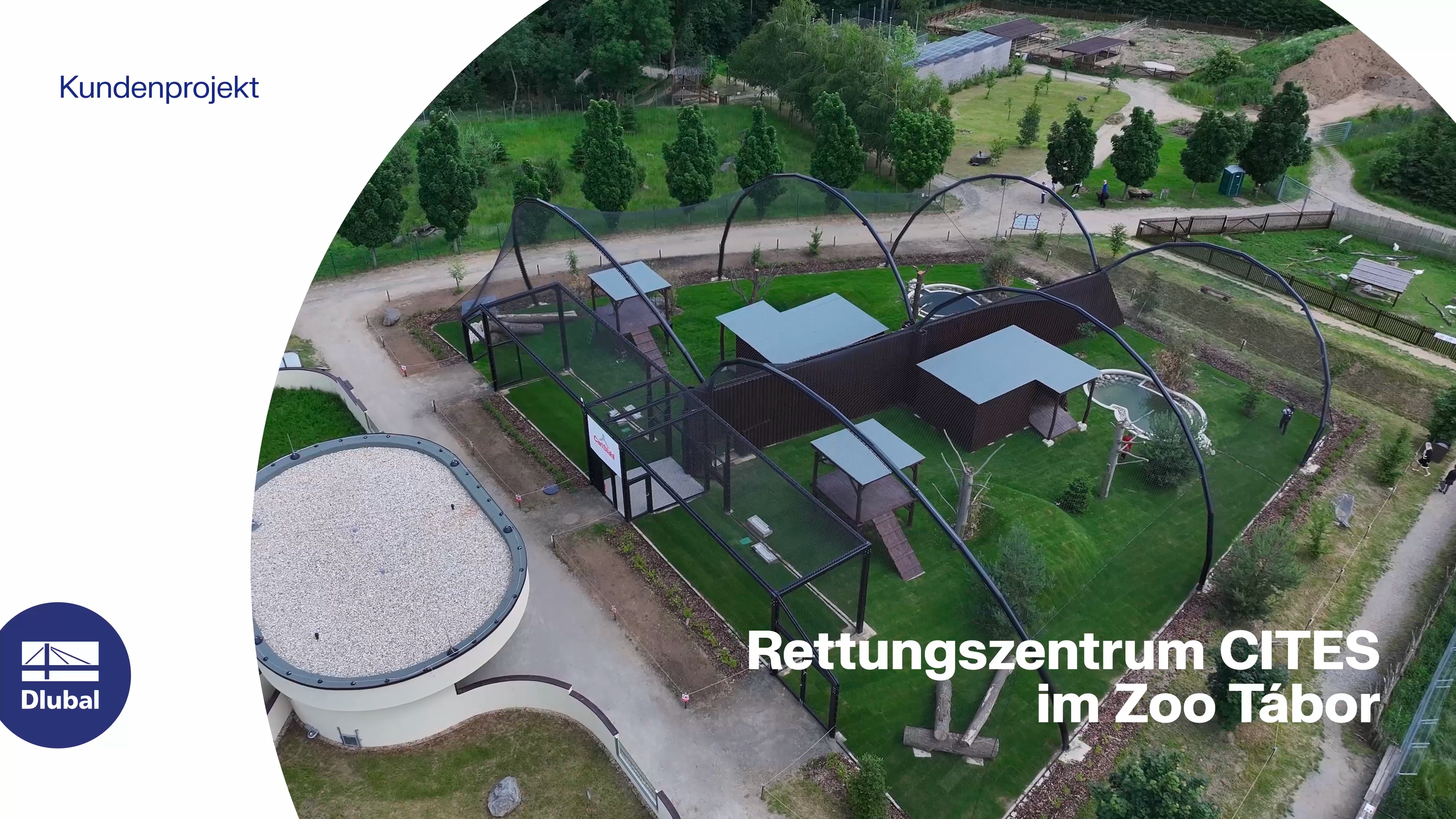 Konstruktion des Pavillons von CITES-Rettungszentrum im Zoo Tábor, Tschechische Republik