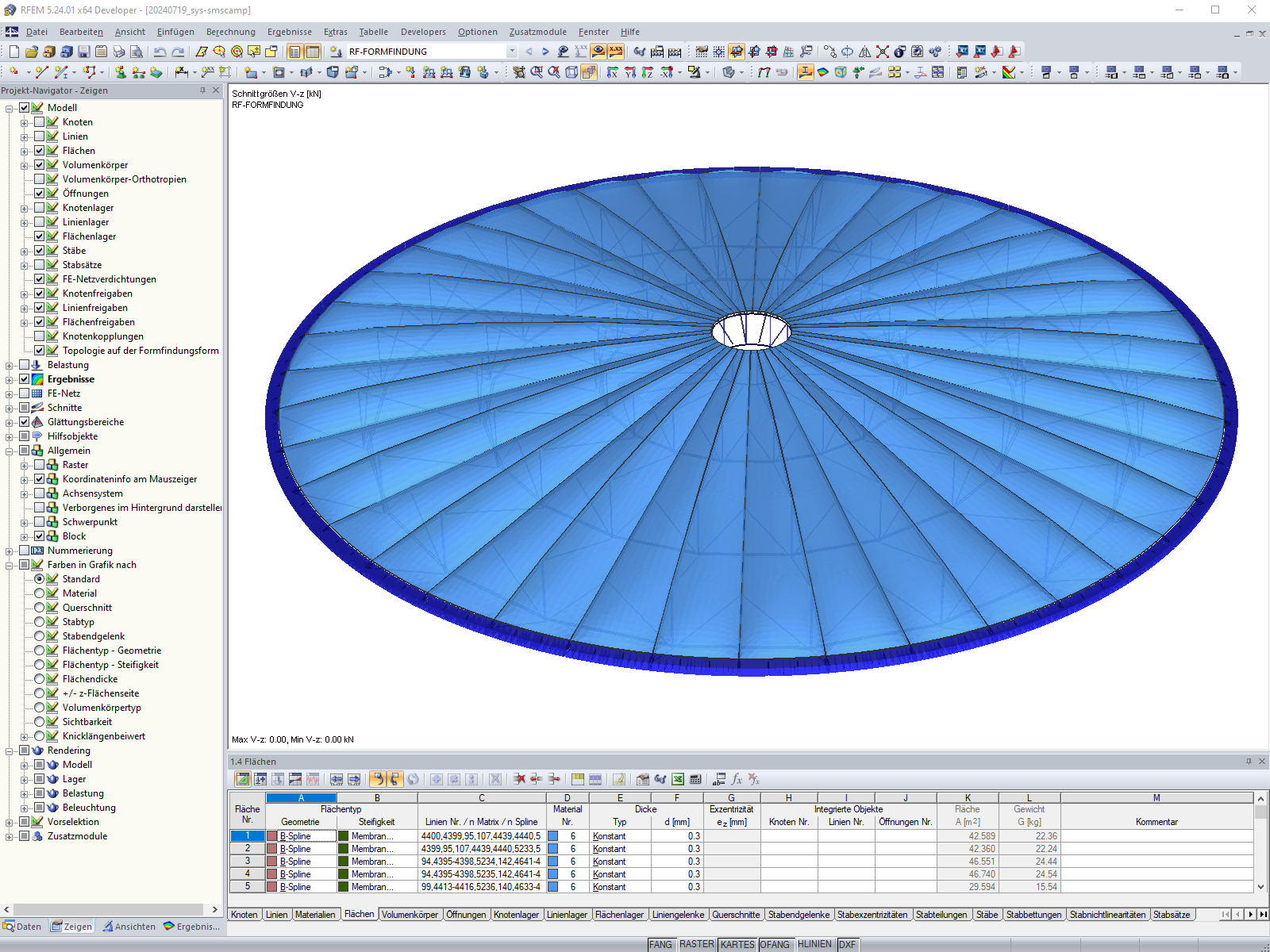 RFEM-Modell der Innenhofüberdachung des SMS Campus, Mönchengladbach