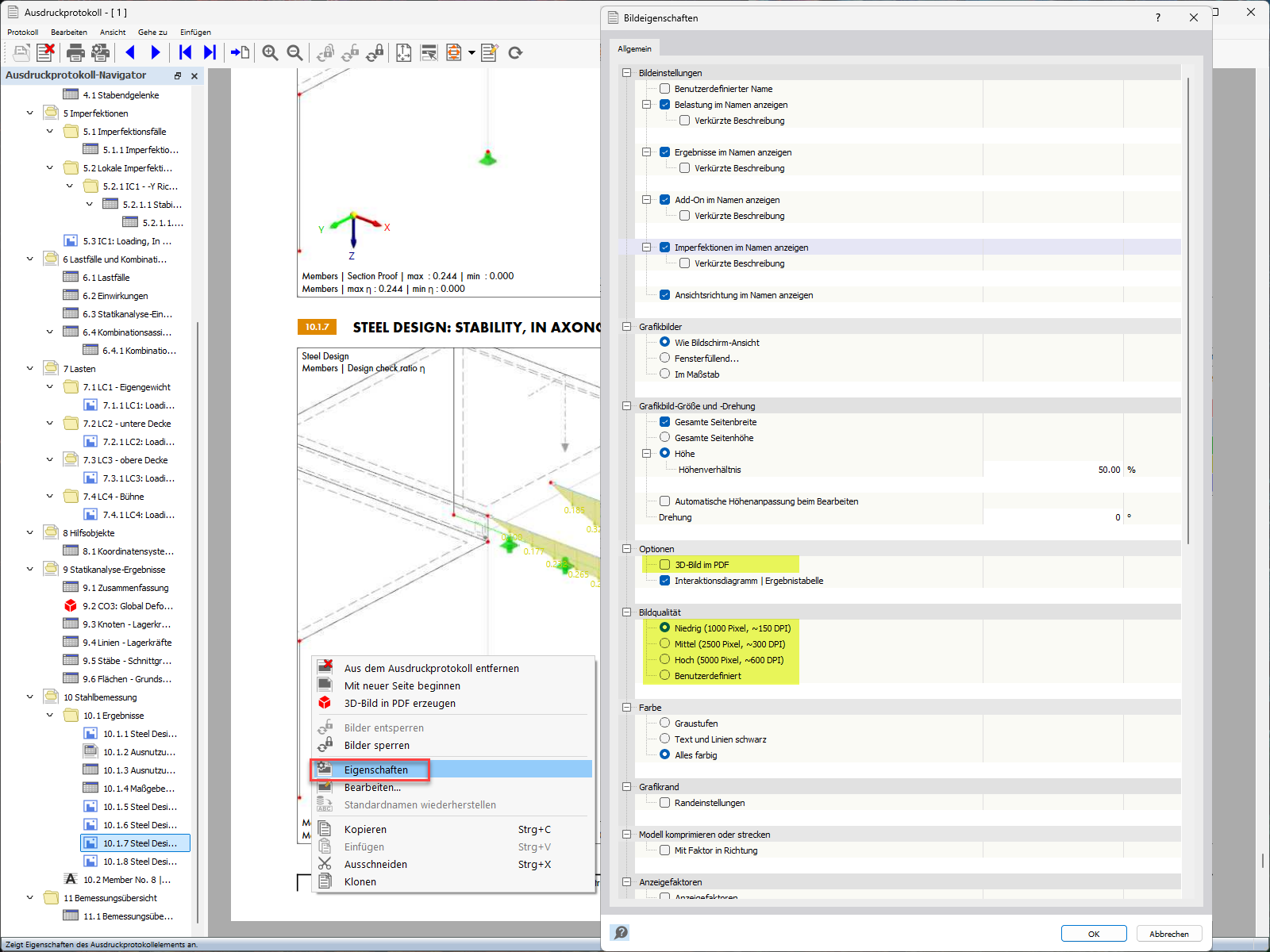 FAQ 005580 | Ist es möglich in RFEM 6 und RSTAB 9 den Speicherbedarf des Ausdruckprotokolls zu verringern?