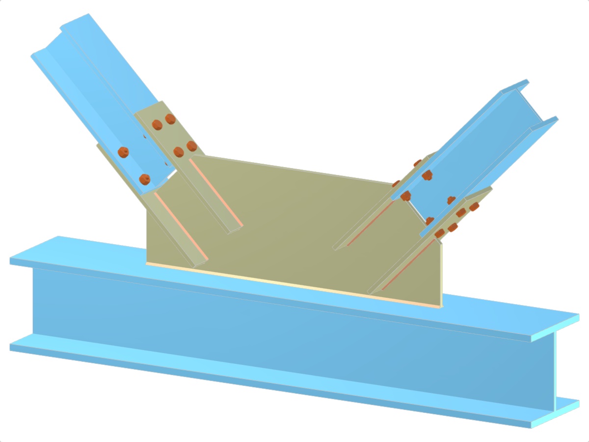 Modell 004692 | Fachwerk | Zwei Diagonalen zum Träger | K-Geometrie