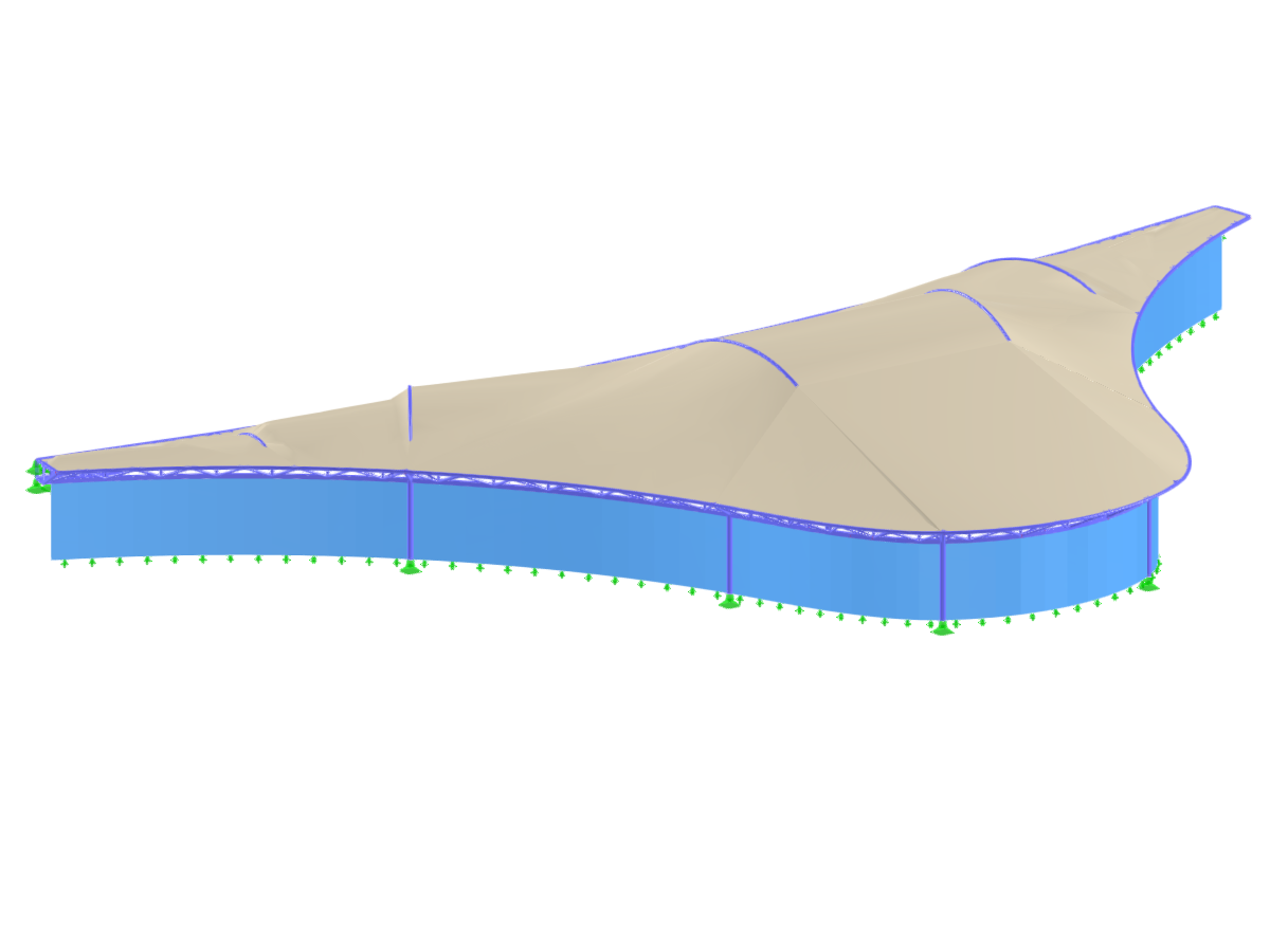 RFEM-Modell des Tenso CARP-Projekts am Monumental-Stadion, Argentinien | © Ing. Augustin Alvarez Saarurita)