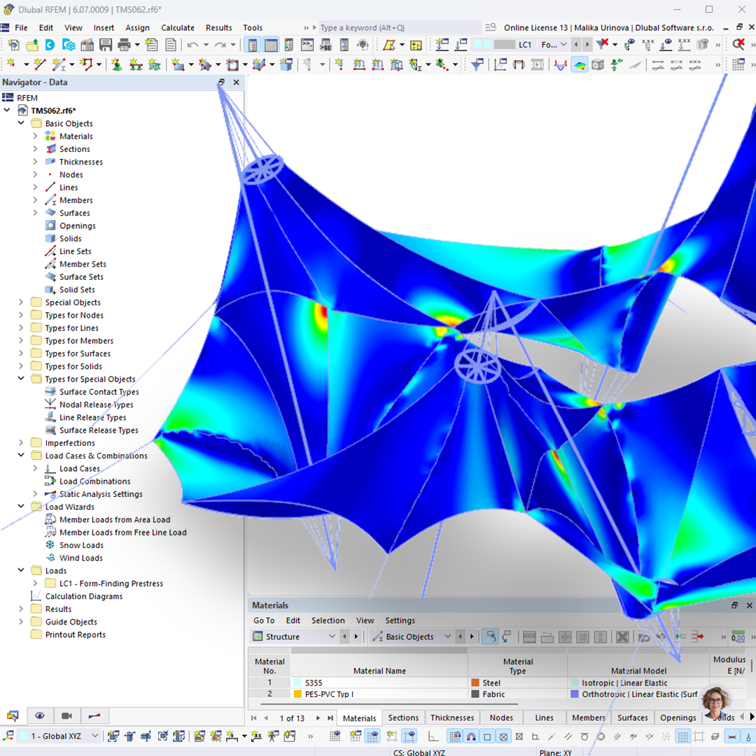 Knowledge Base | Formfindung und Zuschnitt von Membrantragwerken