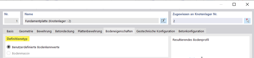 Betonfundamente | Bodeneigenschaften Definitionstyp