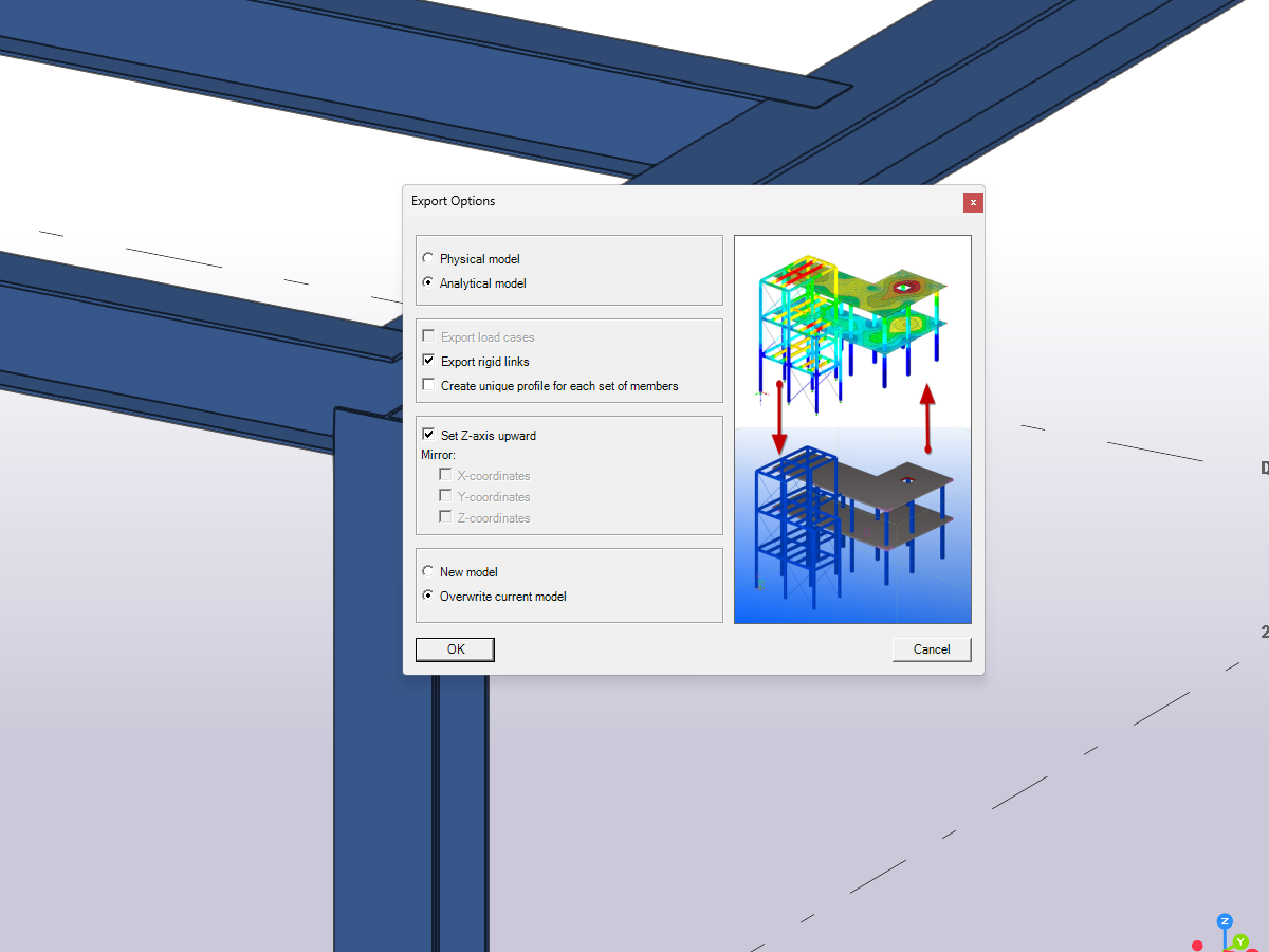 FAQ005611 | What information can be exchanged when exporting and importing between RFEM 6 and Tekla?