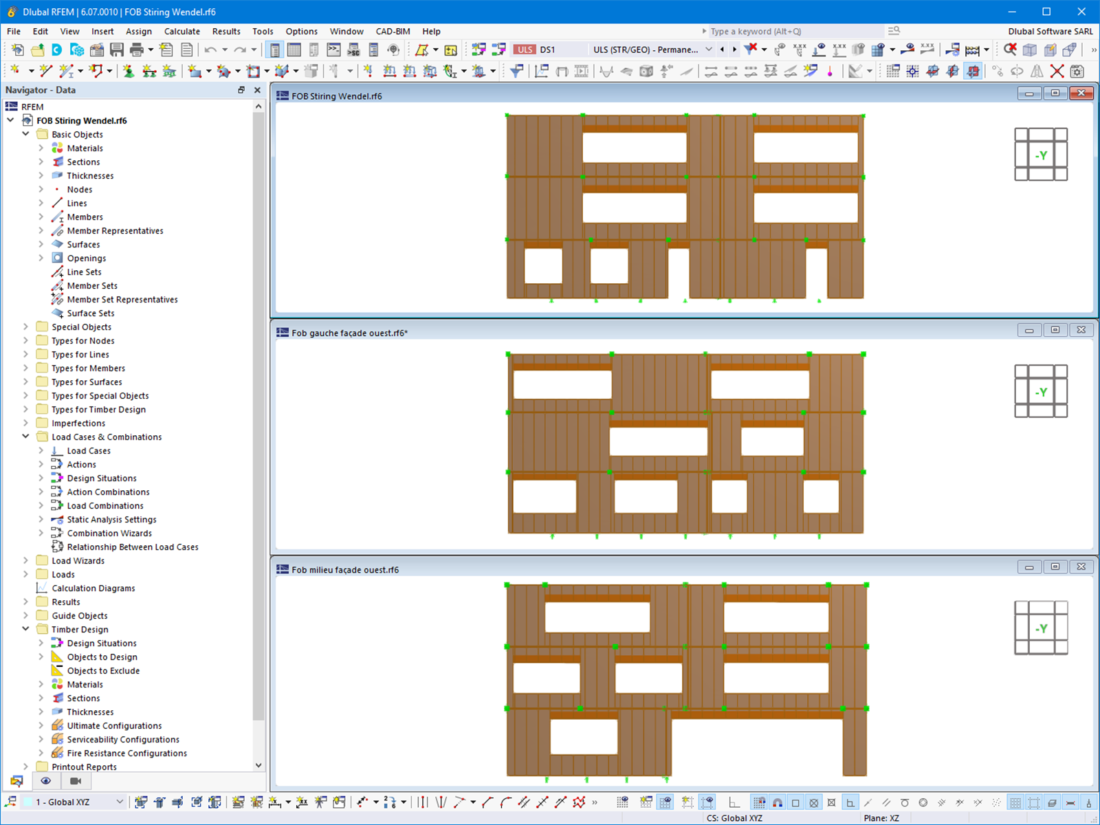 Schulfassade aus Holzrahmen in RFEM