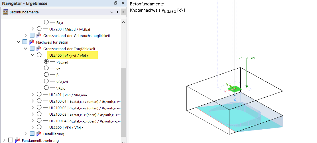 Betonfundamente | UL2400 Grafische Darstellung