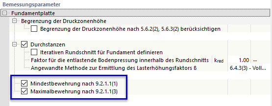 Betonfundamente | Mindestbewehrung und Maximalbewehrung