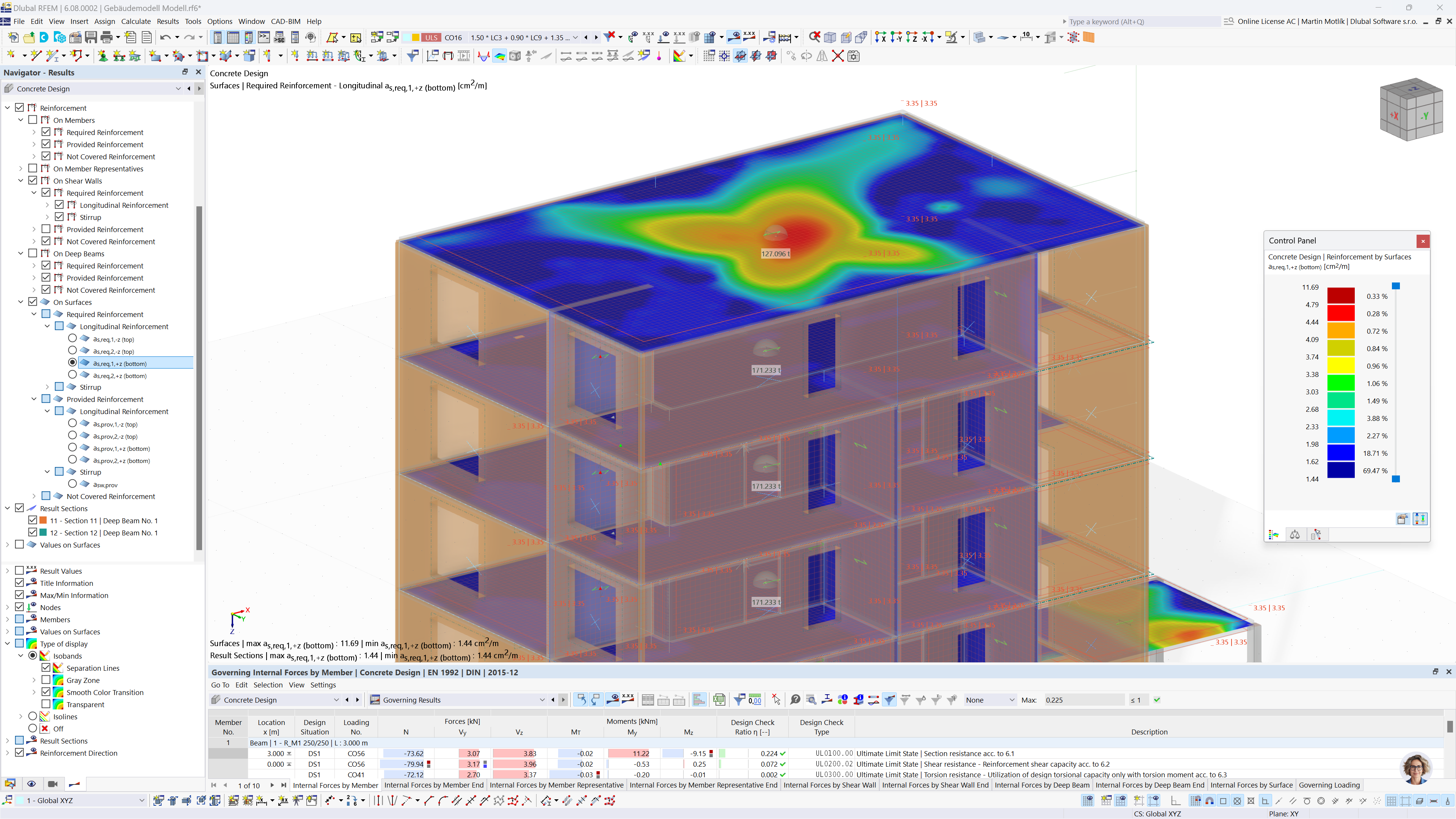 RFEM Gebäudemodell-Add-on: Analyse von Deckensystemen