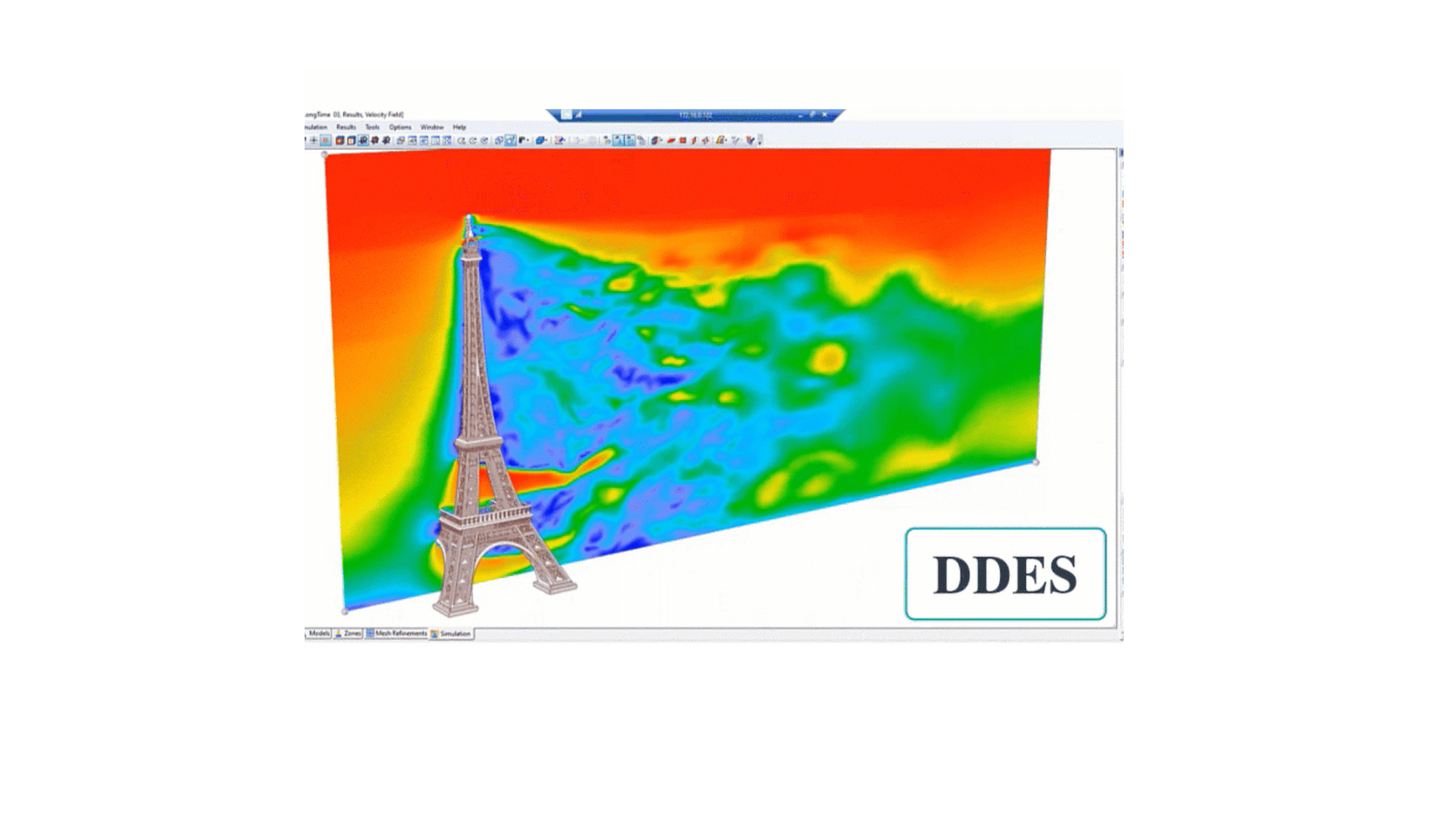 DDES-Turbulenzmodell in RWIND-Simulationsvisualisierungssoftware