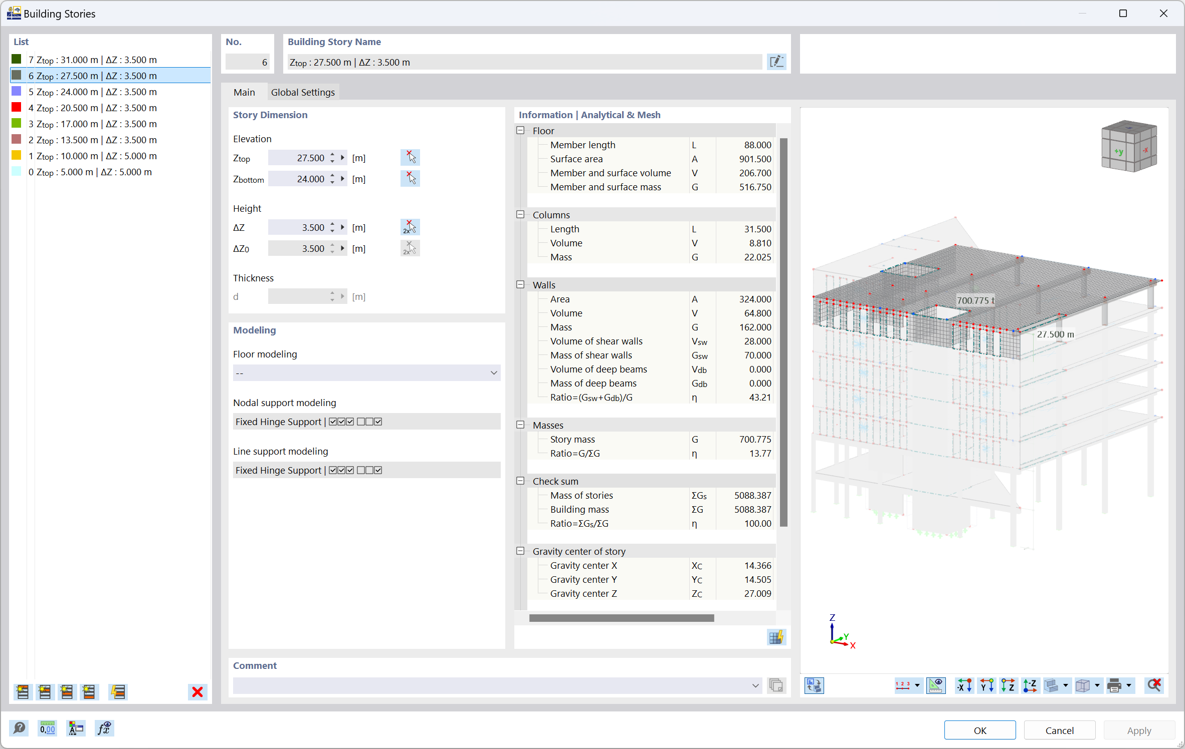 Gebäudemodell-Eingabe in Statiksoftware