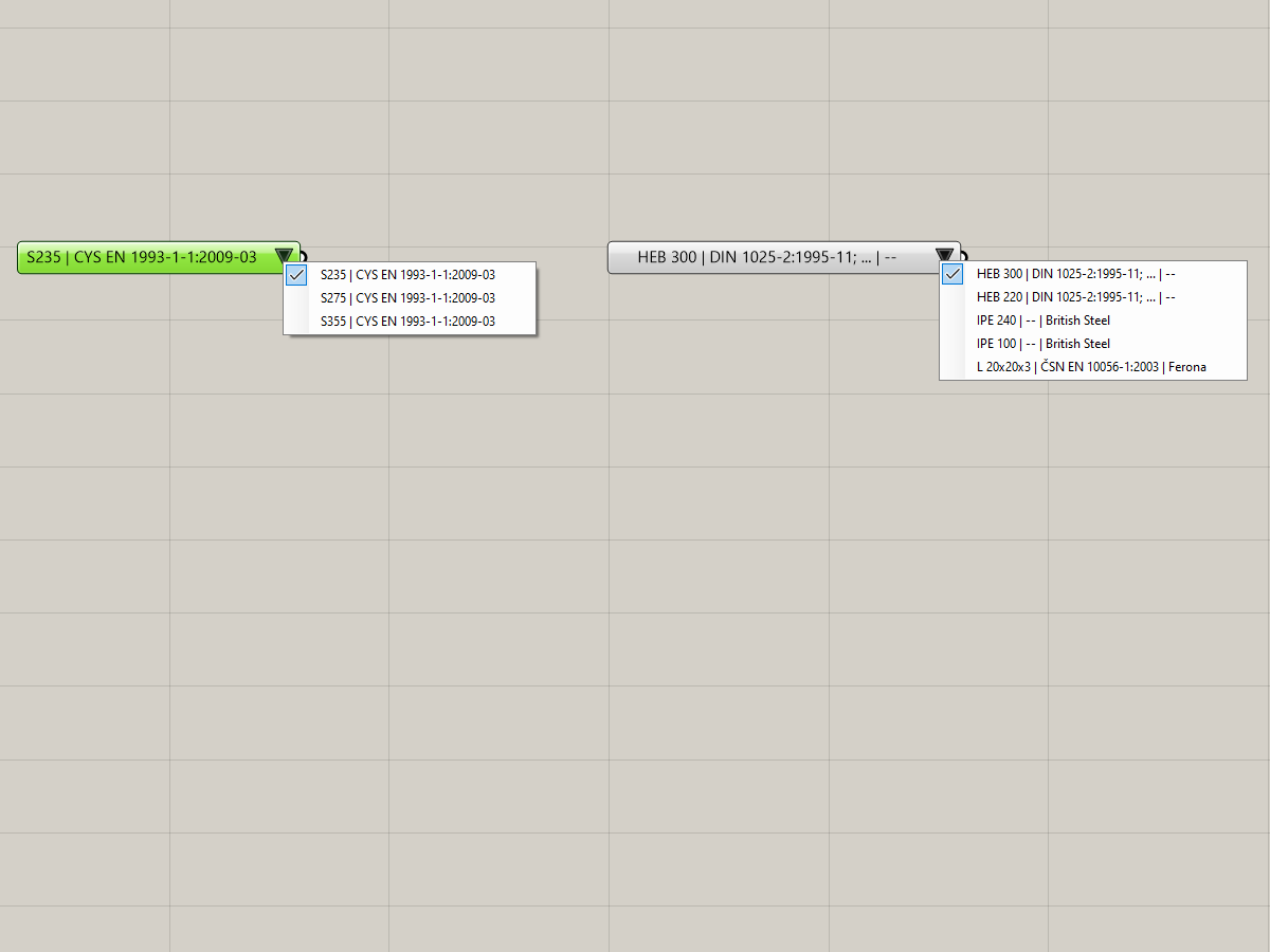 Grasshopper- RFEM material and cross-section library