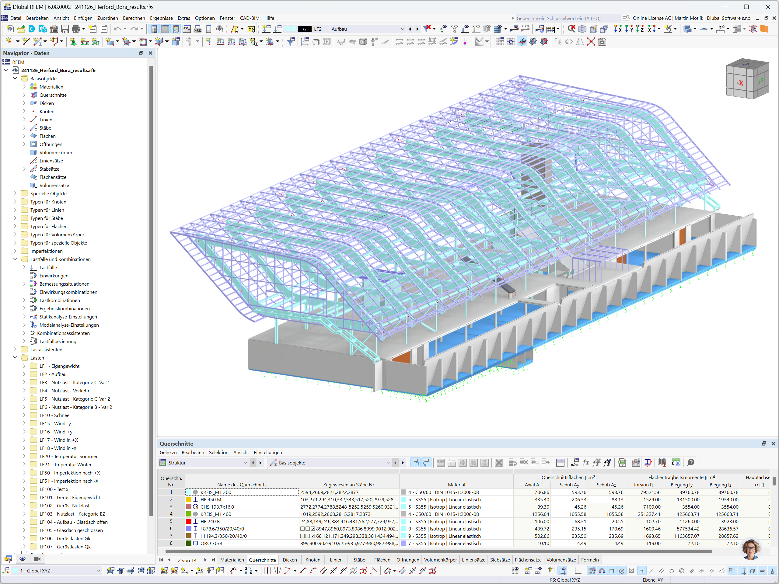 RFEM-Modell des BORA Flagshipstores, Herford