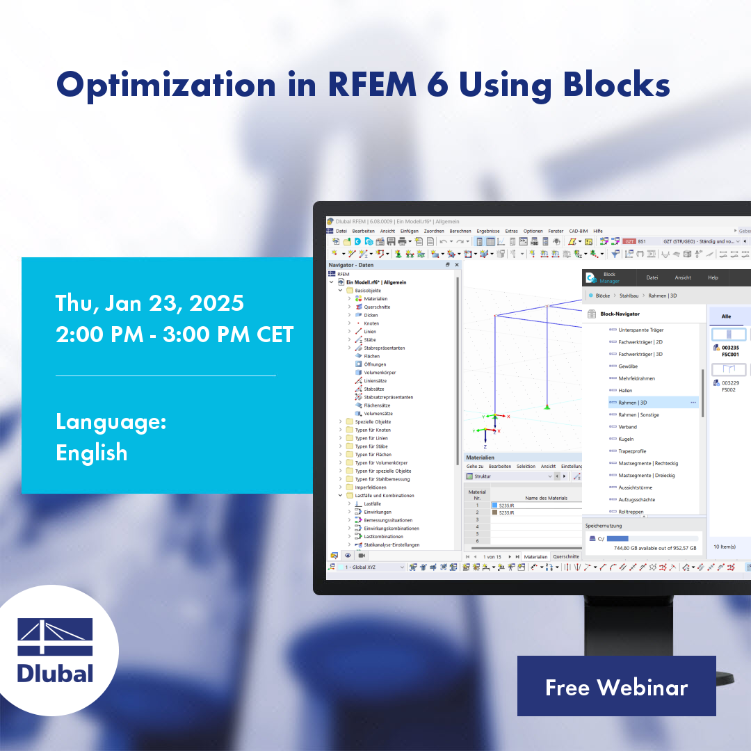 Optimierung in RFEM 6 mit Blöcken