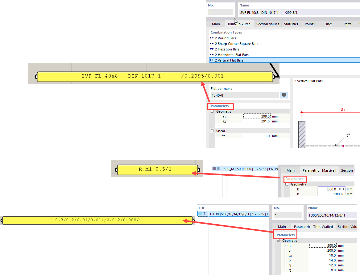 Parametrische Querschnitte in RFEM