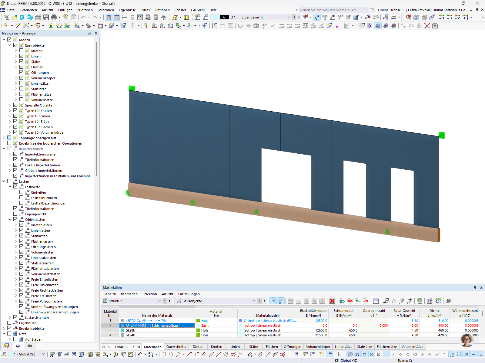 Wandscheibe aus Brettsperrholz in RFEM | © BBI INGENIEURE GMBH