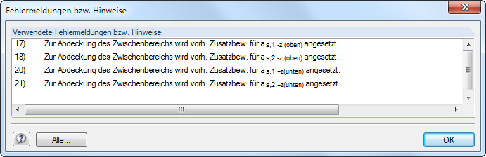 RFEM 6 | Dialogfenster mit Fehlermeldungen und Hinweisen