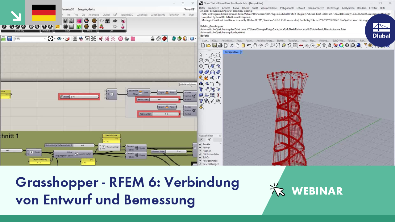 Webinar zu Grasshopper | RFEM 6 verbindet Entwurf und Bemessung mit Hilfe innovativer Schnittstellen