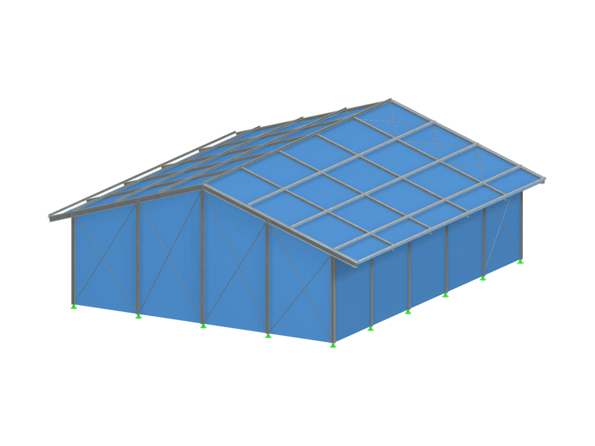 Modell 005506 | Optimierung einer Stahlhalle in RFEM