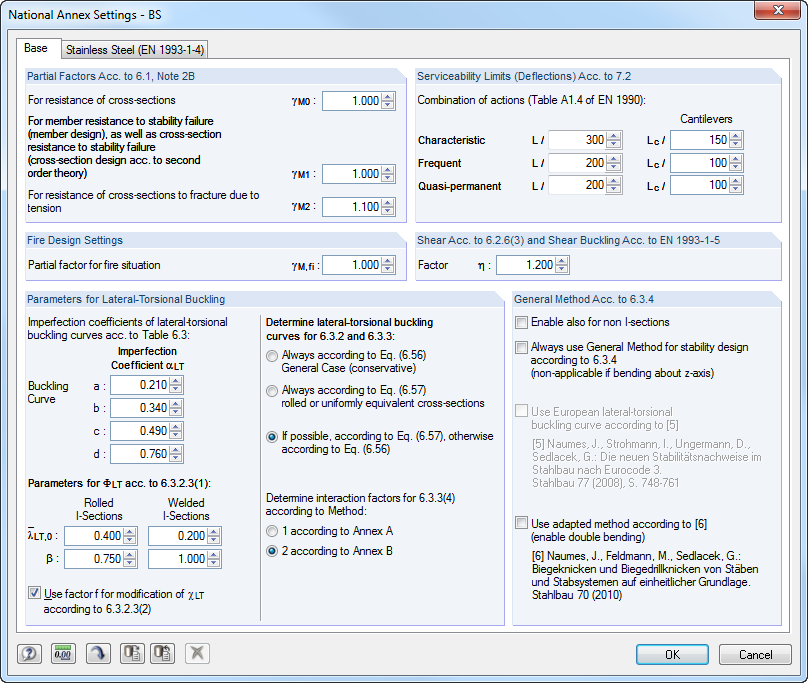 EC 3: Parameters of National Annex in RF-/STEEL EC3