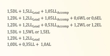 Basic Combinations of Load-Bearing Capacity