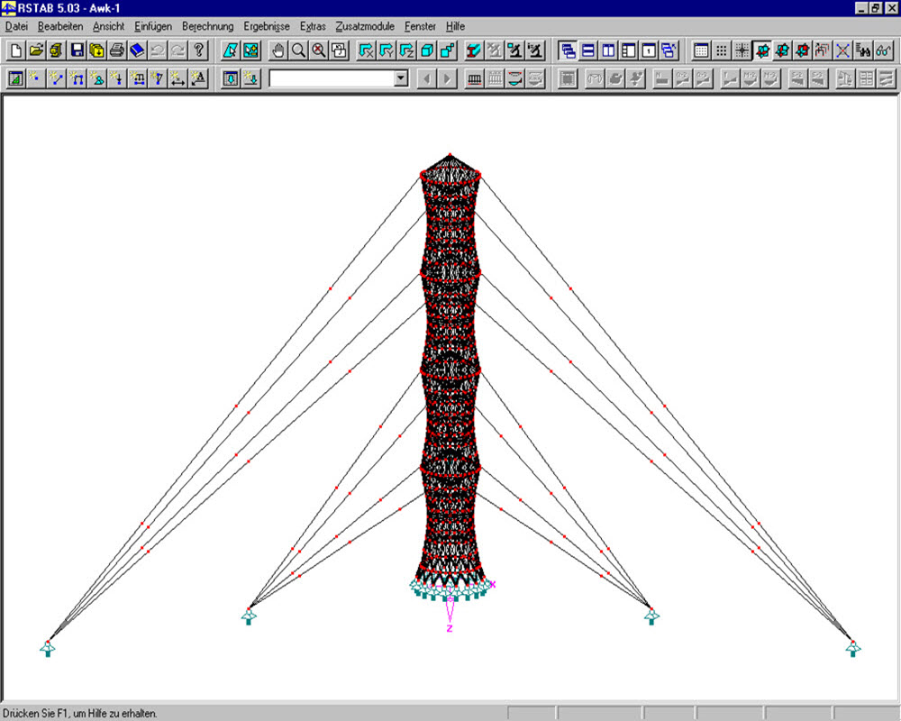 Solar Chimney Power Plant | Designed with RSTAB by Kai Ollesch, Ulrich Körner, Robin Eckardt, Students of the University of Dortmund