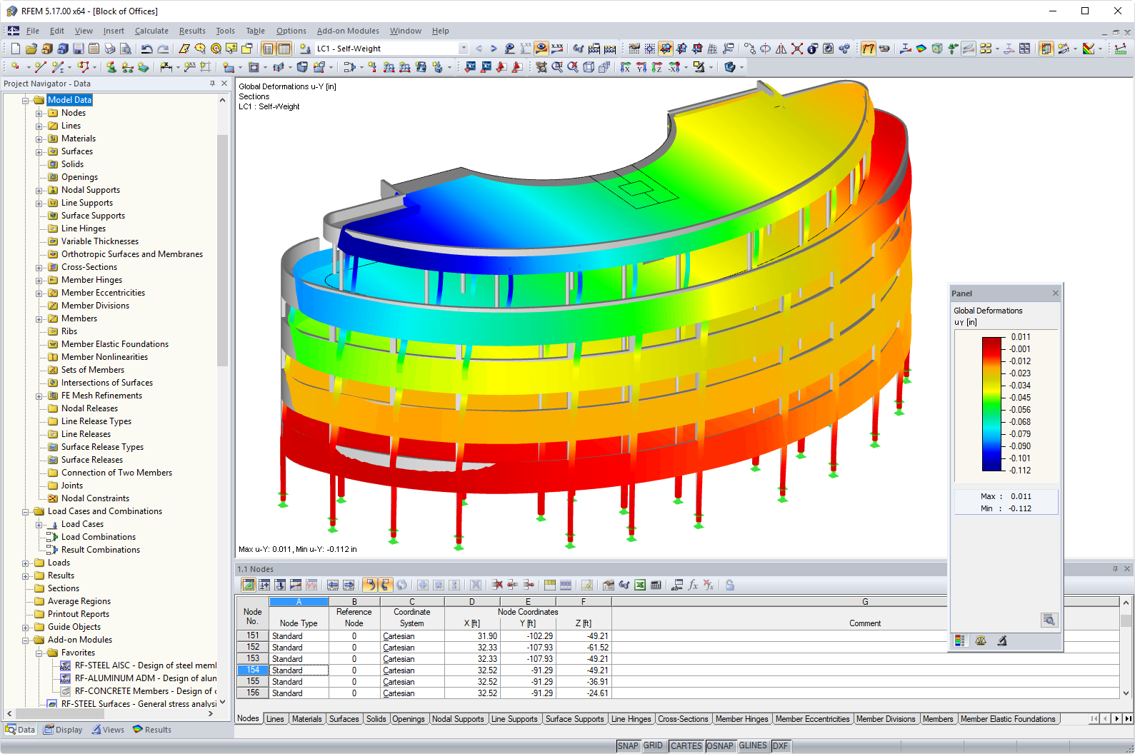 Visualised Deformations of Office Building