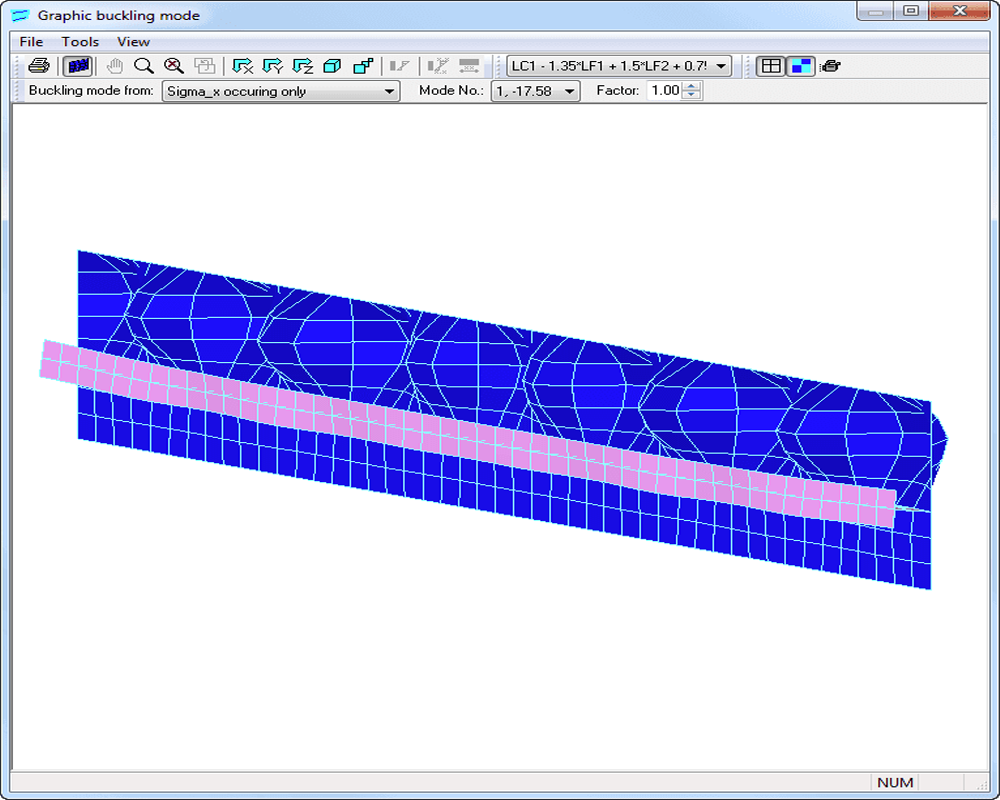 PLATE-BUCKLING: Graphical Display of Buckling Shape