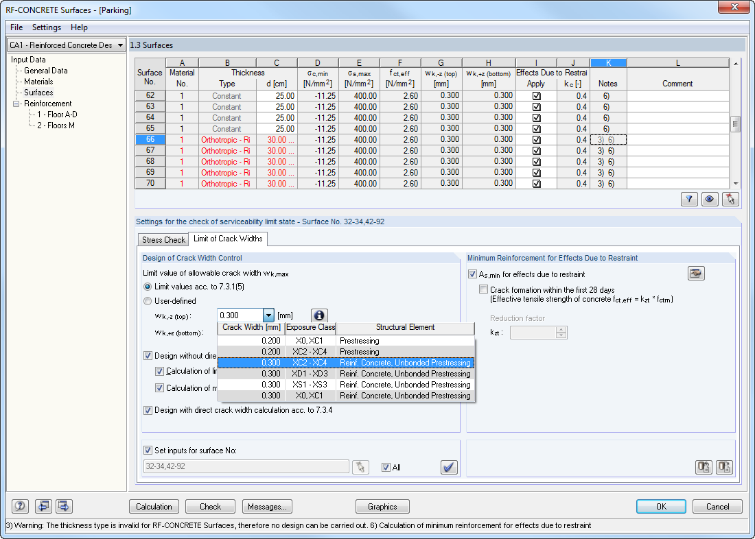 RF-CONCRETE Surfaces - 1.3 Surfaces, Limitation of Crack Widths