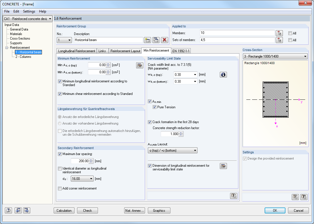 Window 1.6 Minimum Reinforcement