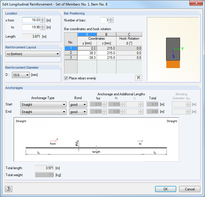 Edit Longitudinal Reinforcement