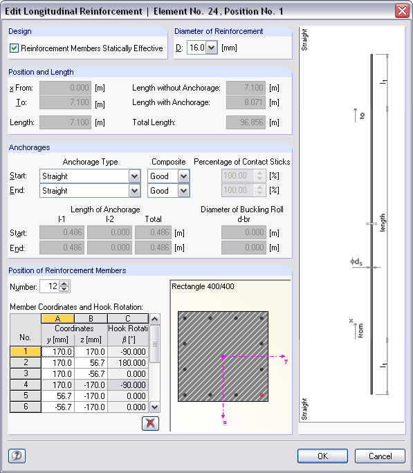 Edit Longitudinal Reinforcement