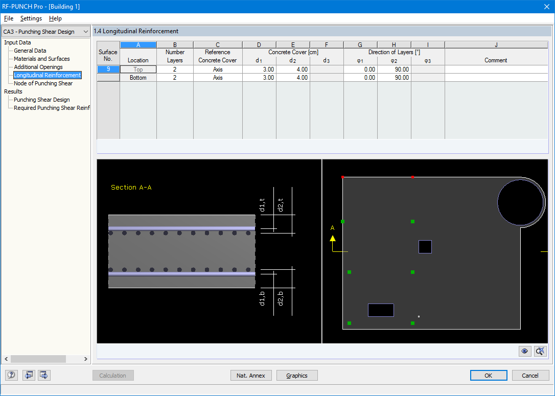 Window 1.4 Longitudinal Reinforcement